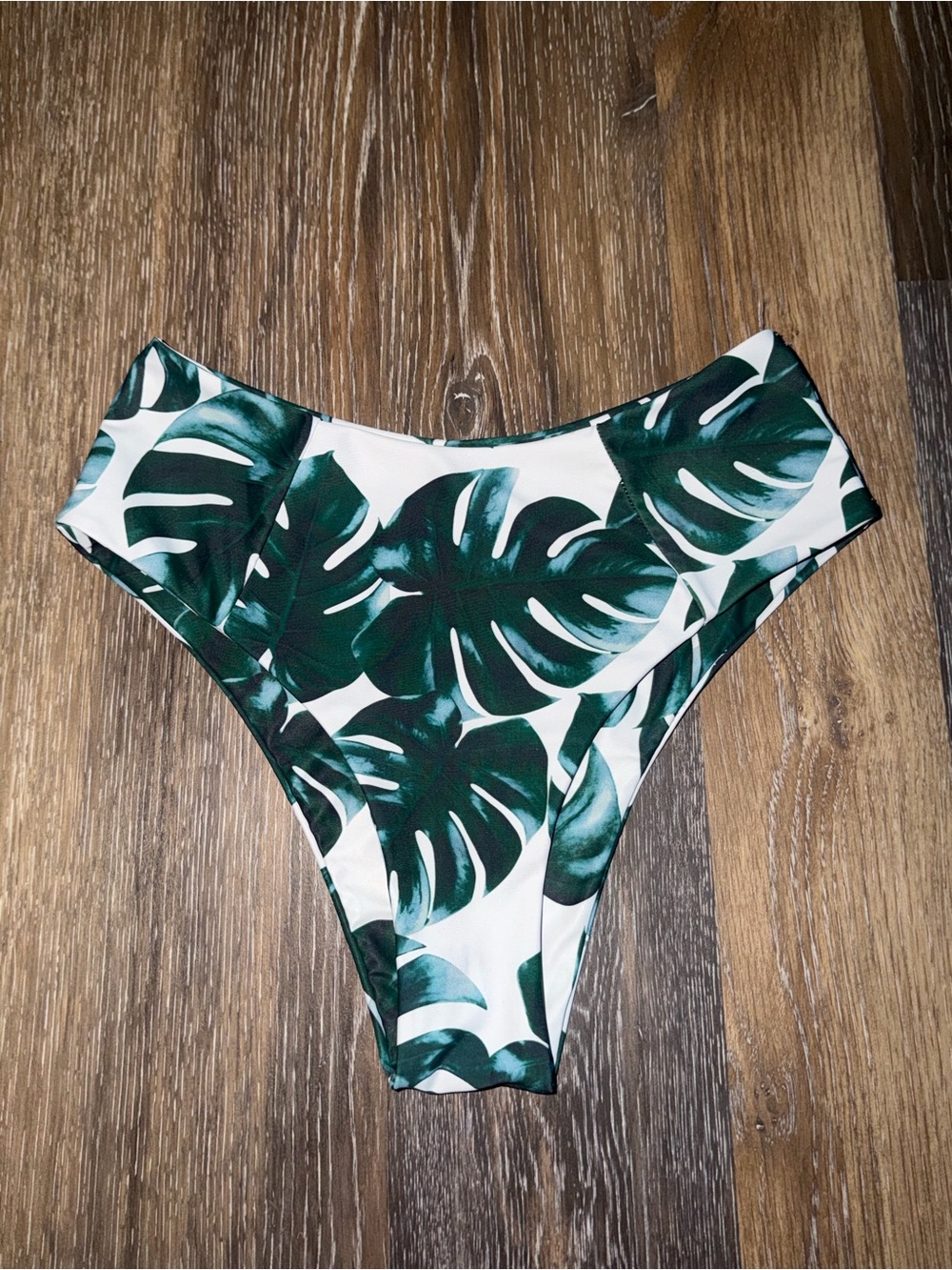 Green Tropical Leaf Bikini Bottoms